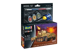 Revell 1/72 scale sWS with Flak 43 and Sd.Ah.58 Ammo Trailer model kit box, including paints, glue, and a brush.