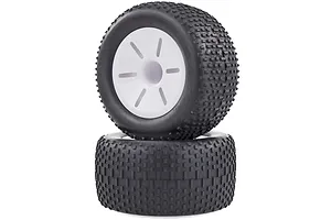 HSP 2.5" Knobby Tyres on White Chrome Rims - Wheels 2Pcs image 15648