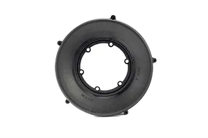 A black Pro-Line Rock-Tek tyre weight ring for 1.9 inch RC wheels, shown from a front-facing studio perspective.