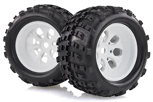 HSP 3.8" Off Road Tyres on White Rims - Wheels 2Pcs image 15657