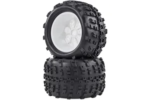 HSP 3.8" Off Road Tyres on White Rims - Wheels 2Pcs image 15659