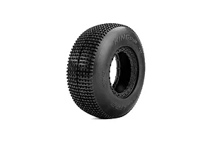 A single Pro-Line King Pin off-road RC tyre featuring a dense square-pin tread pattern and embossed branding on the sidewall.