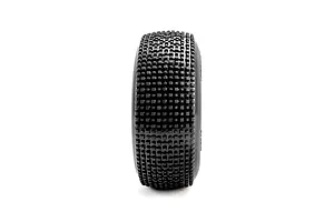 A single black Pro-Line King Pin off-road RC tyre viewed from the tread side against a white background.