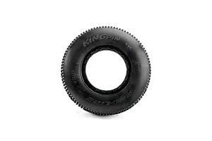 A single Pro-Line King Pin 1/5 scale off-road RC tyre viewed from the side, featuring molded branding and three purple dots indicating compound.