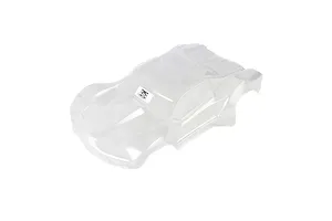 A clear, unpainted Pro-Line Pulse short course RC body shell for 1/10 scale Slash vehicles, shown from a high-angle perspective on a white background.
