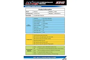 Killerbody Mars KR10 RC Rally Car Electric 4WD 1/10 Scale Kit image 8