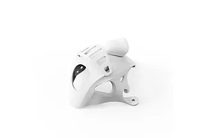 A white BetaFPV HD VTX micro canopy for an RC drone, shown from a side angle against a plain white background.