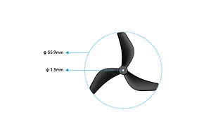 BetaFPV Gemfan 2218 3-Blade Propellers 4Pcs - Clear Grey image 3
