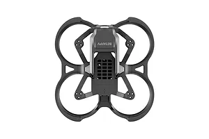 Top-down view of a black BetaFPV drone frame with integrated propeller guards and a central mounting bracket.