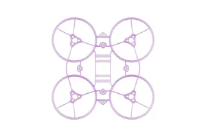 A top-down view of a clear purple BetaFPV drone frame with four integrated propeller guards.