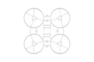 Top-down view of a white BetaFPV drone frame with four integrated propeller guards.