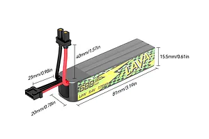 BetaFPV 11.4V 680mAh 95C 3S LiHV Soft Case LiPo Battery 2Pcs image 4