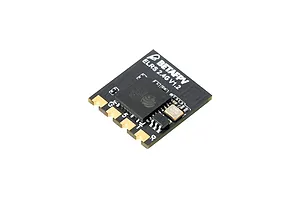 A top-down view of a BetaFPV ELRS 2.4G V1.2 receiver circuit board on a white background.