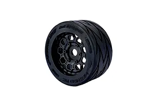 Method RC 1/7 Belted 54/106 Velociter Tyres on Black Hive Rims - Glued Wheels 2Pcs