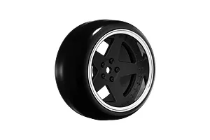Louise 1.9" Drift Tyres on 5 Spoke Matte Black and Silver Rims 4Pcs - Glued Wheels
