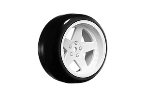 Louise 1.9" Drift Tyres on 5 Spoke Gloss White Rims 4Pcs - Glued Wheels
