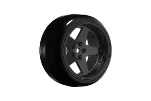 Louise 1.9" Drift Tyres on 5 Spoke Matte Black Rims 4Pcs - Glued Wheels