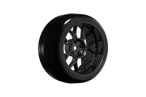 Louise 1.9" Drift Tyres on Multi Spoke Gloss Black Rims 4Pcs - Glued Wheels