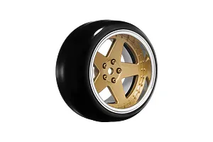 Louise 1.9" Drift Tyres on 5 Spoke Bronze and Silver Rims 4Pcs - Glued Wheels