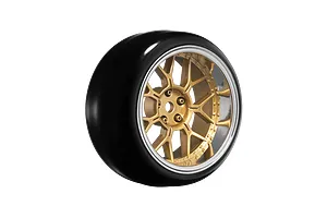 Louise 1.9" Drift Tyres on Multi Spoke Bronze and Silver Rims 4Pcs - Glued Wheels
