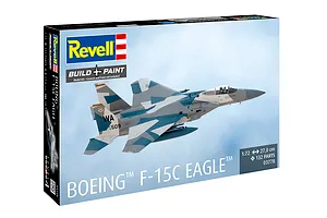 Revell 1/72 scale Boeing F-15C Eagle plastic model kit box showing an illustration of the fighter jet in flight.