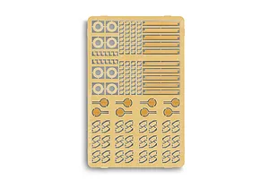 A photo-etched metal fret for the Revell 1/72 Boeing NB-52 and X-15 model kit, featuring various small detail parts on a brass-coloured sheet.