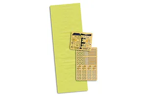 A set of photo-etched metal detail parts and yellow masking sheets for the Revell 1/72 Boeing NB-52 Stratofortress and X-15 model kit.