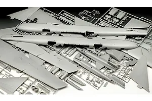 Grey plastic model kit sprues for a 1/72 scale Boeing NB-52 Stratofortress and X-15, showing fuselage halves, wings, and small components.