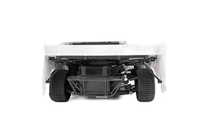 Rear view of a Losi 22S Dirt Late Model RC car showing the rear bumper, suspension, and tires against a white background.