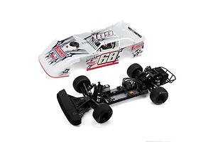 Losi 22S Dirt Late Model RC Dirt Oval Car Electric Brushless 2WD 1/10 Scale RTR Combo - White image 8