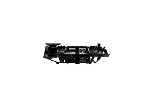 Side profile view of the CaddxFPV Gofilm 20 FPV drone, showing its black frame, motors, and internal components against a white background.