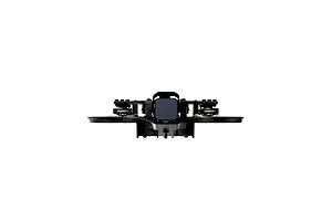 Front view of the CaddxFPV Gofilm 20 FPV drone showing the camera, ducted propellers, and motor housings against a white background.
