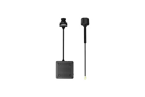 CaddxFPV Walksnail Avatar HD Nano V3 FPV camera module connected to a VTX unit and a separate black antenna on a white background.