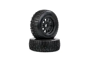 Rovan 1/5 5SC Front Tyres on Black Rims - Beadlock Wheels 2Pcs