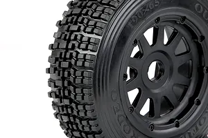 Rovan 1/5 5SC Front Tyres on Black Rims - Beadlock Wheels 2Pcs image 2