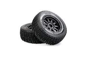 Rovan 1/5 5SC Front Tyres on Black Rims - Beadlock Wheels 2Pcs image 5
