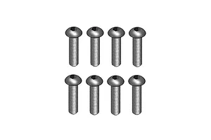RGT 3x12mm Fine Thread Button Head Screws 8Pcs