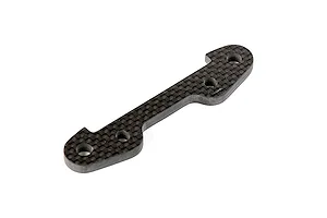 A Rovan carbon fibre 5mm front lower suspension arm pin brace shown from an angled perspective against a white background.