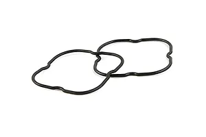 Two black rubber seals for Rovan RC differential parts against a white background.