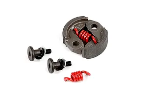 Rovan 8000RPM heavy duty RC clutch set including clutch shoes with a red spring, two mounting bolts with washers, and one spare red clutch spring.