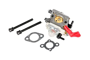Rovan Walbro WT997 carburettor set including two mounting bolts and two gaskets on a white background.