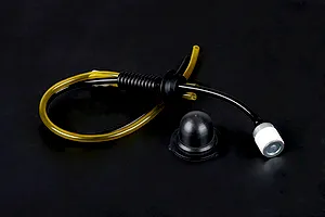 Rovan Baja fuel system kit including fuel tubing, a fuel filter, and a black rubber tank grommet and cap seal.