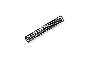 A single black metal coil spring for an RC car brake connecting rod, isolated on a white background.