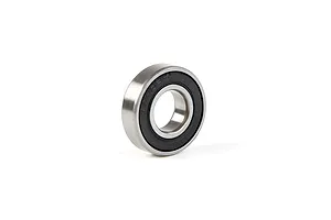 A single Rovan rubber shielded ball bearing shown at an angle against a white background.