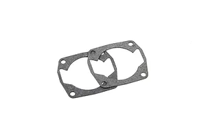 Two grey, four-bolt cylinder head gaskets for a Rovan 45cc RC engine, shown on a white background.