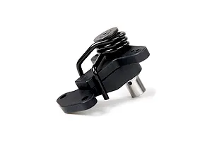 Rovan symmetrical steering servo saver assembly featuring a black plastic housing, a metal spring, and a metal mounting post.