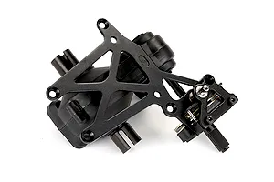 Rovan 1/5 scale Baja plastic gear differential transmission assembly with integrated brake system on a white background.