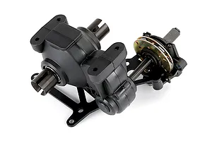 Rovan 1/5 scale Baja plastic gear differential transmission assembly with integrated brake disc system.