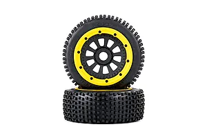 Rovan 4.7/5.5&amp;quot; V5 Dirt Buster Nail Tyres on Yellow Rims - Beadlocked Wheels 2Pcs image 7