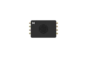 CaddxFPV Walksnail Avatar Video Repeater unit with a dark grey casing, gold antenna connectors, and a central circular ventilation grille.